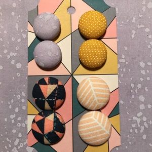 Handmade Button Earrings Set